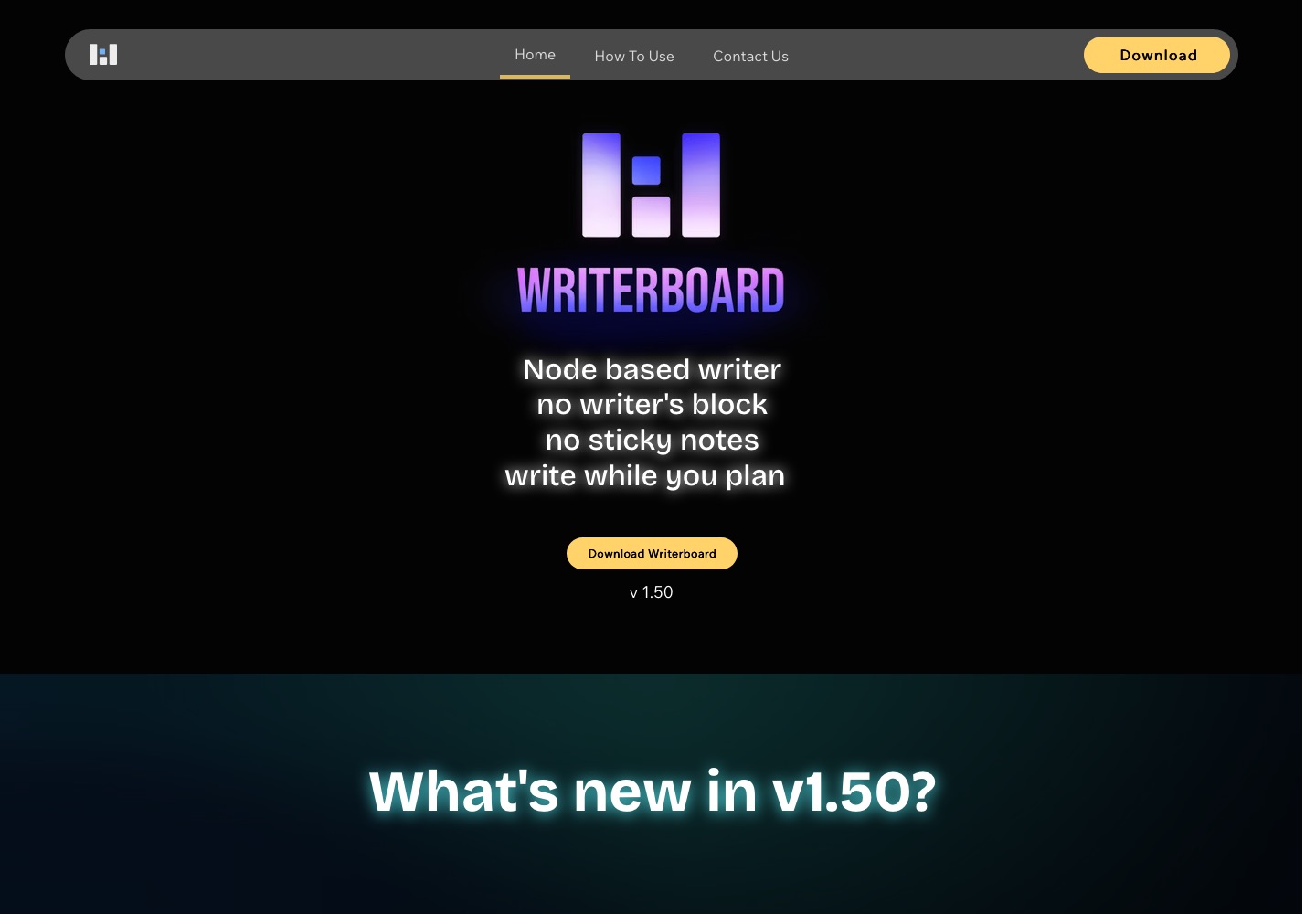 WriterBoard desktop writing app homepage